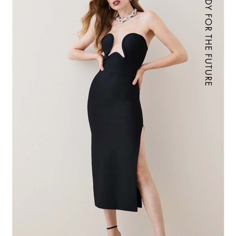 Karen Millen bandage corset detail knit midi dress